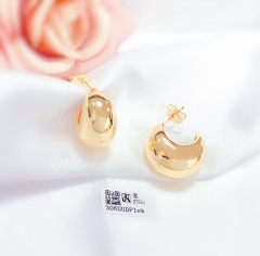 Glossy  gold earrings