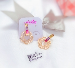 Hollow style gold earrings