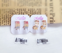 Hollow style oil painting earring