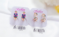 Colorful Zircon Gold Earring