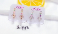 Simple style colored zircon earrings