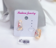 Irregular hollow style oil painting earrings