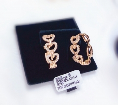 Hollow out heart style gold earrings