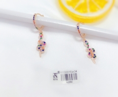 Snake style colored zircon earrings