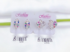 Hollow out colored zircon earrings