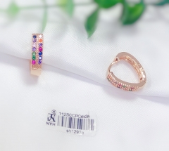 Colorful Zircon Rose Gold Earring