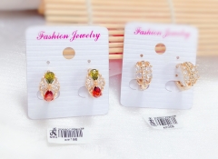 Colorful zircon gorgeous shiny earring