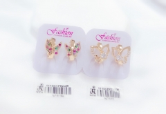 Butterfly style colored zircon earrings