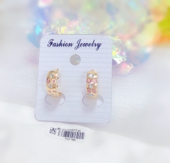 Flower print oil painting earrings