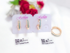 Blue zircon gold earrings