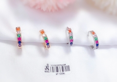 Simple style colorful zircon earrings