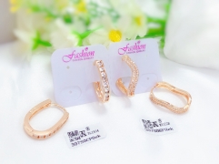 Simple style whiter zircon earring