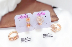 Colorful Zircon Gold Earring