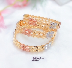 Glossy round arc gold bangle