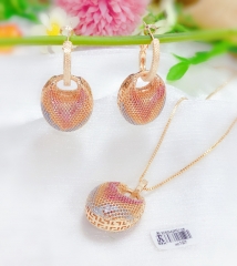 Simple texture hollow style oil painting earrings necklace