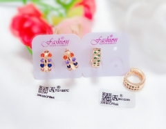 Colorful Zircon Gold  Earring