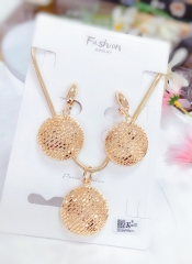 Half circle shaped necklace earrings