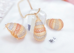 Mesh style oil painting earrings necklace