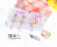 Oil painting color matching thread earrings