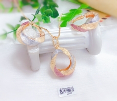 Irregular texture hollow out style oil painting earrings necklace