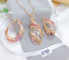 Smooth texture hollow out style oil painting earrings necklace