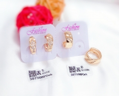 Leaf shape round arc earring