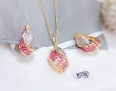 Smooth texture hollow out style oil painting earrings necklace