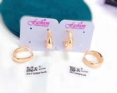 Gold glossy earring