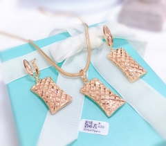 Rectangular shaped necklace earrings