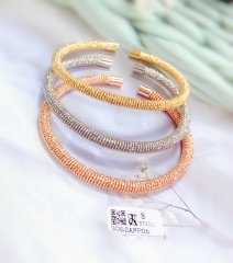 Threaded Simple Style Gold Bracelet Set