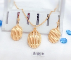 Half Circle Style Gold Necklace Earrings