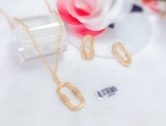 Hollow Style Gold Necklace Earrings