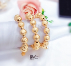 Frosted beads gold bracelet set