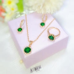 Green Zircon Style Gold Jewelry Set