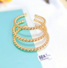 Threaded polishing Style Gold Bracelet Set