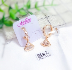 Triangle Pendant Zircon Earrings