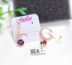 Purple blue zircon pendant earrings