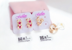 Colorful Zircon Irregular Earring