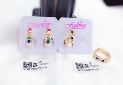 Colorful Zircon Gold Dazzling Earring