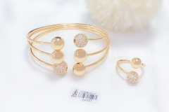 Beaded Style Gold Bangle Ring