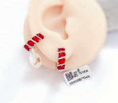 Red zircon shiny earrings