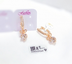 Bow White Zircon Pendant Earrings