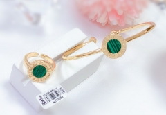 Green Pattern Style Delicate Bangle Ring