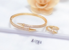 Artificial gemstone irregular style bangle ring