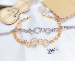 Round hollow style gold/silver bracelet