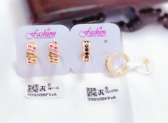 Colorful Zircon Gold Earring