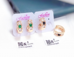 Green White/Black White Zirconia Style Earrings