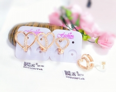 Hollow heart style gold earrings