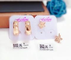 Concise golden earrings