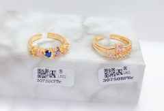 Colorful zircon gorgeous exquisite ring